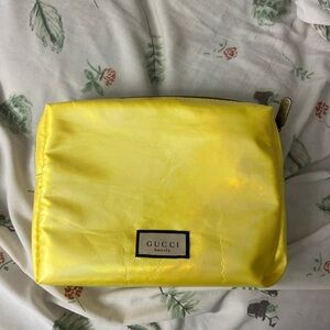 yellow gucci makeup bag pouch